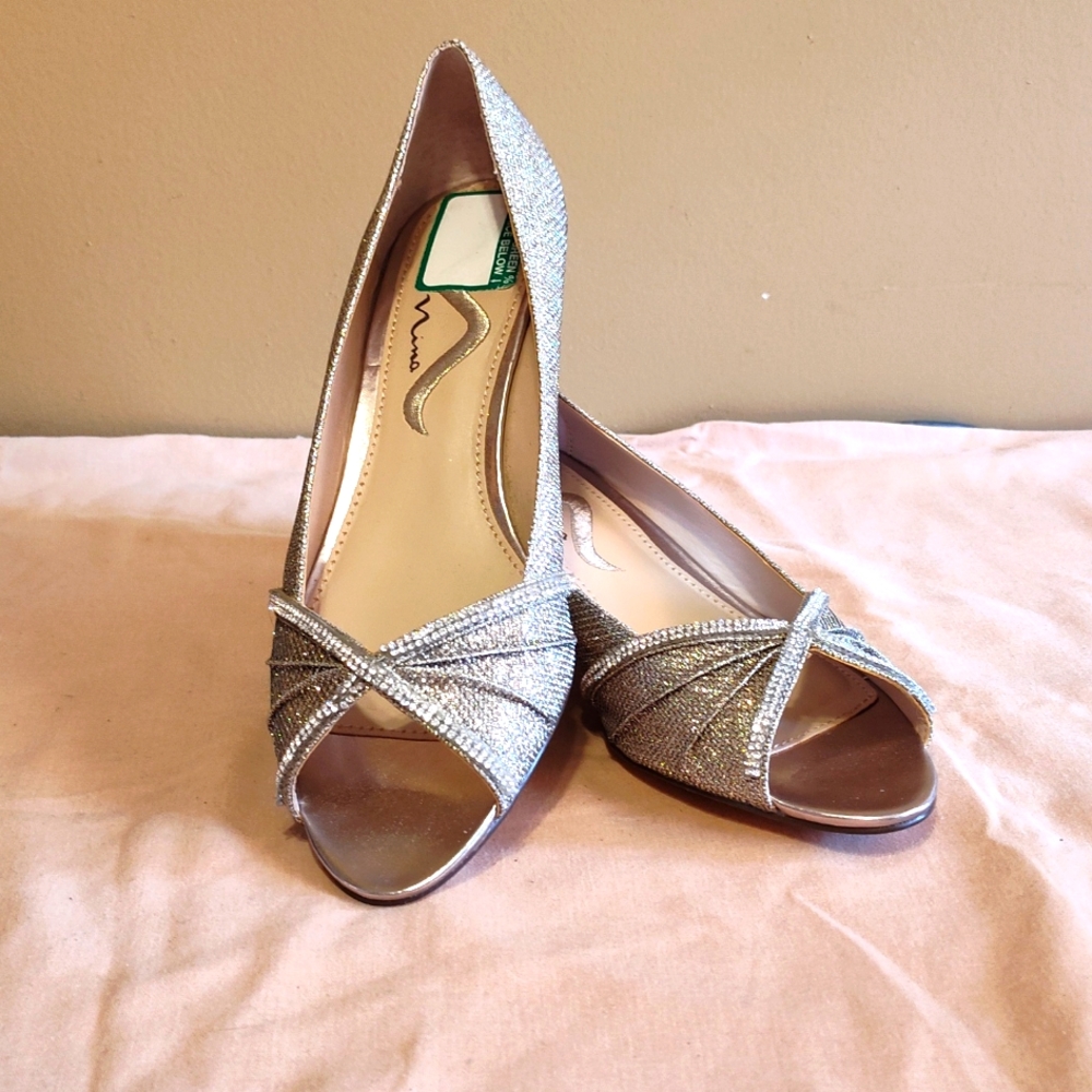 Nina Peep Toe Wedge Pumps 8M